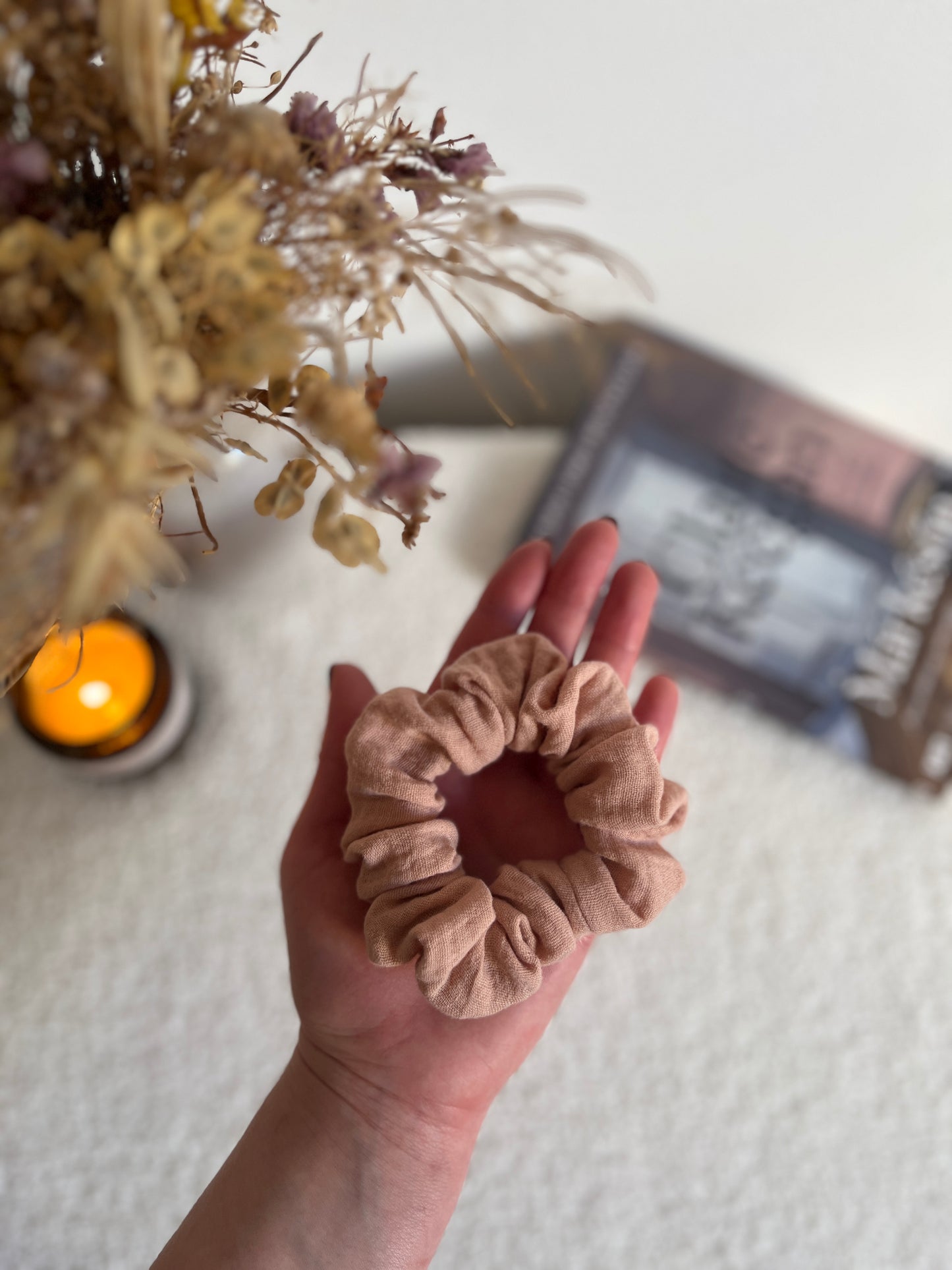 Dusty Rose duplagéz scrunchie