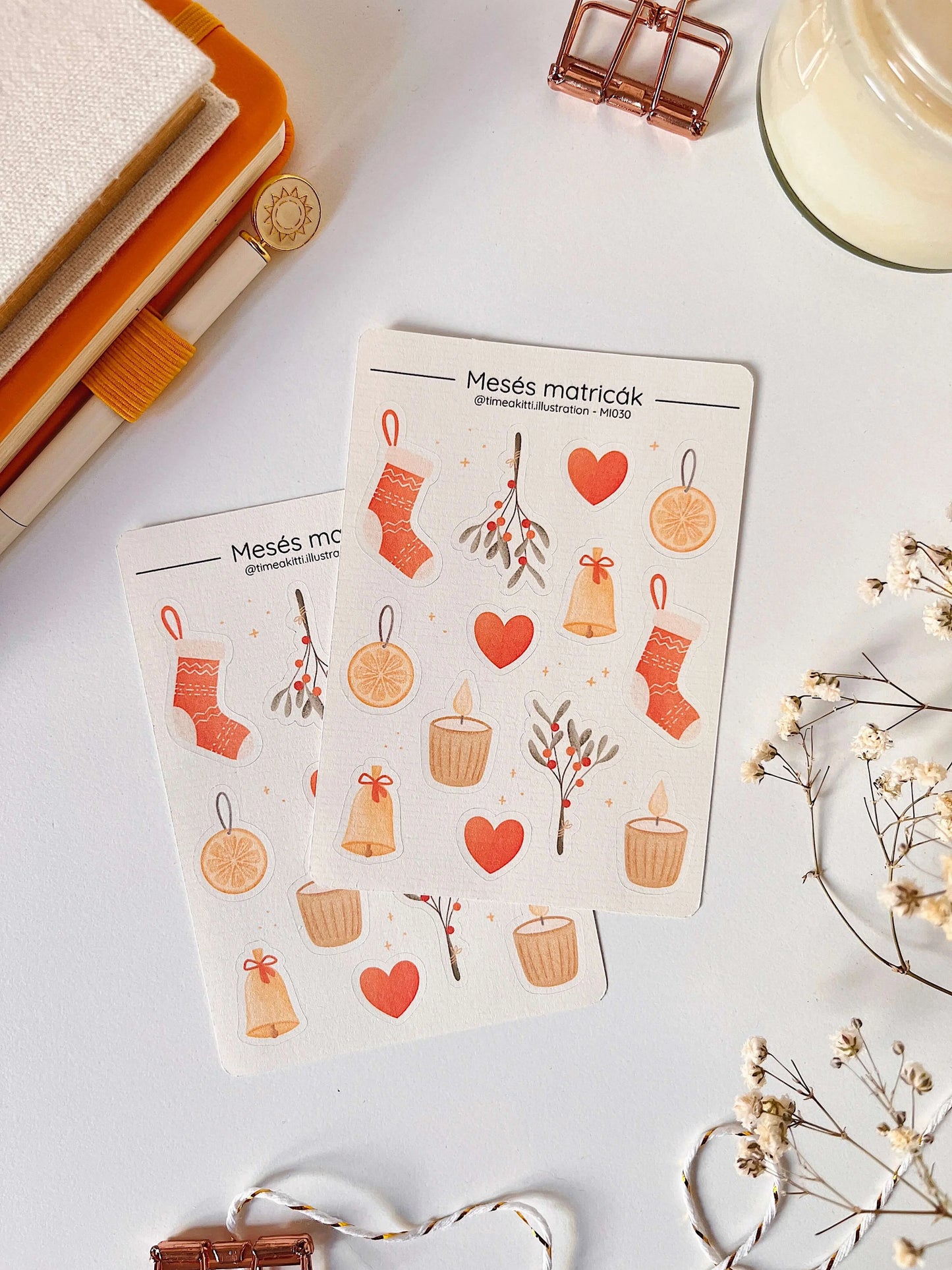 Mikulás zoknis karácsonyi matricaív