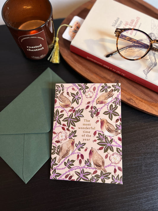 Robins & Rosehip képeslap