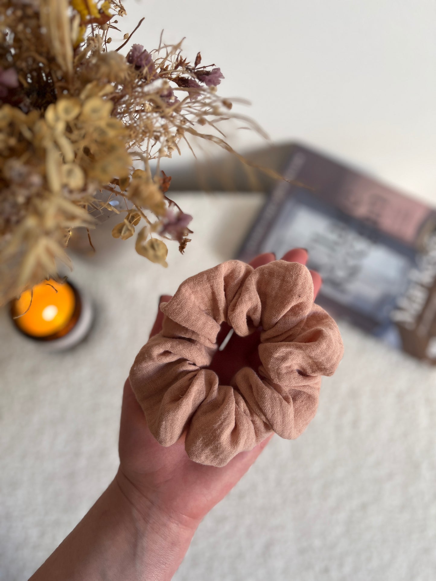 Dusty Rose duplagéz scrunchie