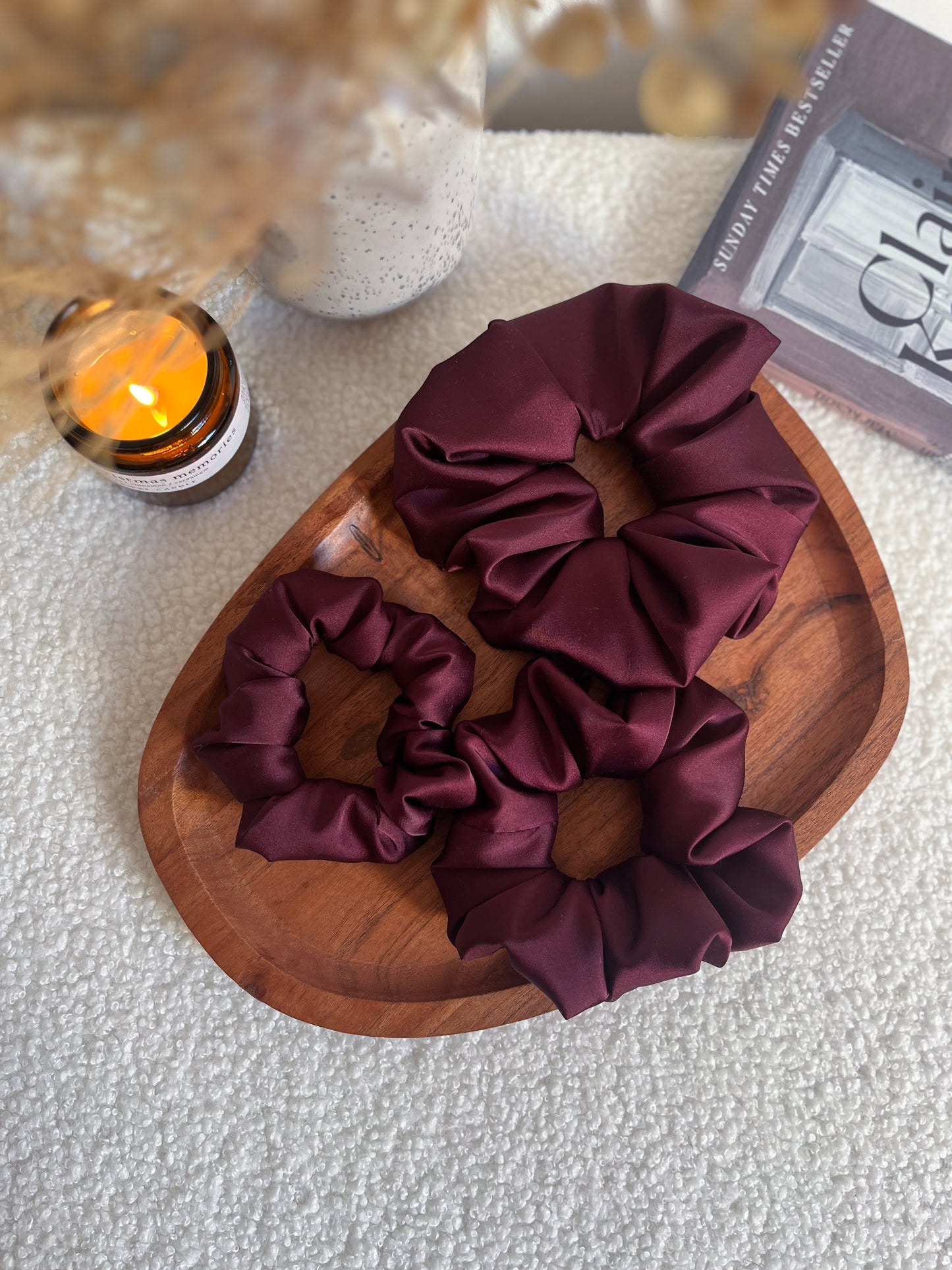 Dark Berry szatén scrunchie