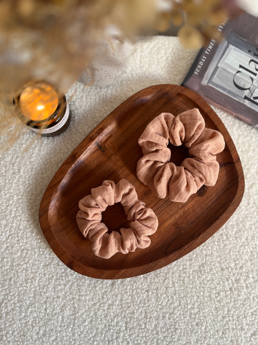 Dusty Rose duplagéz scrunchie