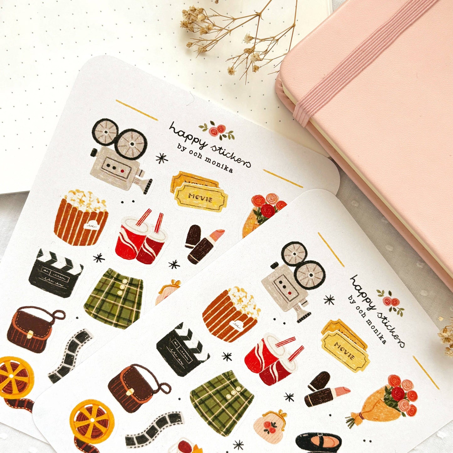 Movie Date - Sticker Sheet | Cinema Night Stationery