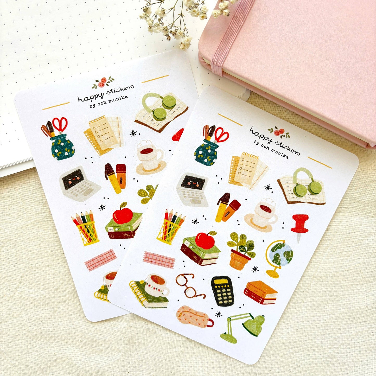 Study Desk - Sticker Sheet | School & Office Gift