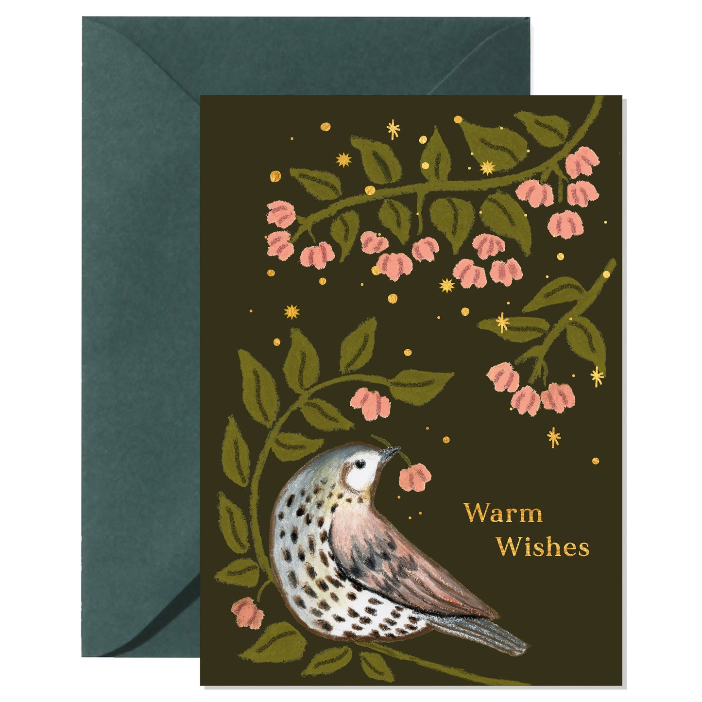 Singing Thrush & Wild Pear képeslap