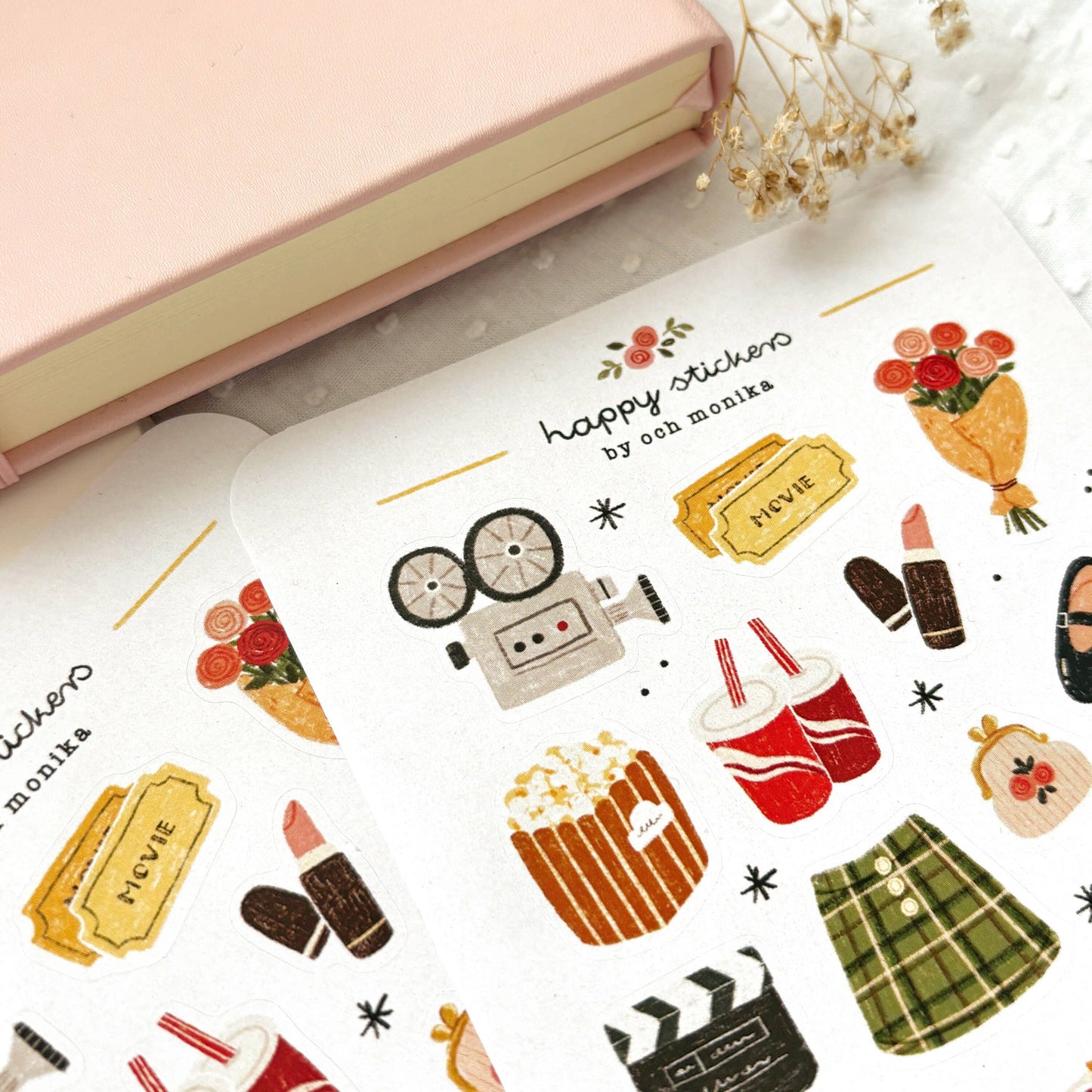 Movie Date - Sticker Sheet | Cinema Night Stationery